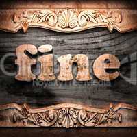 Golden word on wood