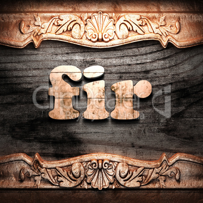 Golden word on wood