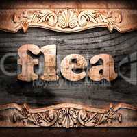 Golden word on wood