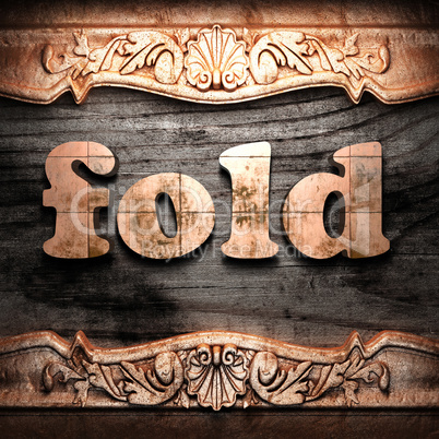 Golden word on wood Golden word on wood