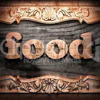 Golden word on wood