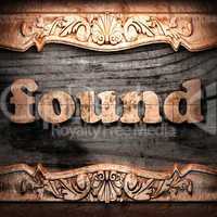 Golden word on wood