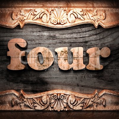 Golden word on wood Golden word on wood