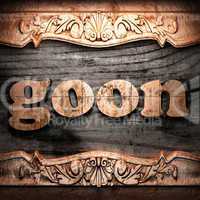 Golden word on wood