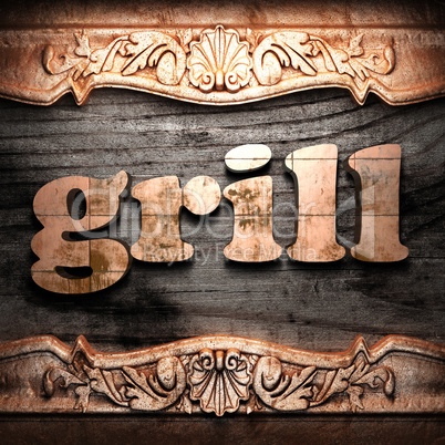 Golden word on wood
