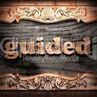Golden word on wood