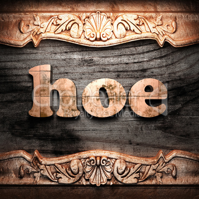 Golden word on wood