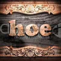 Golden word on wood