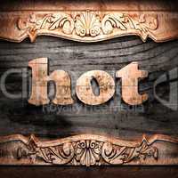 Golden word on wood