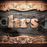 Golden word on wood