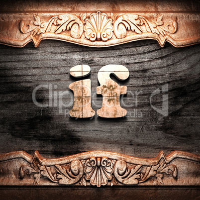 Golden word on wood