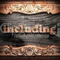 Golden word on wood