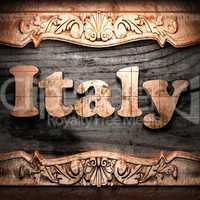 Golden word on wood