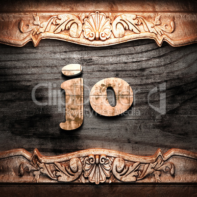 Golden word on wood