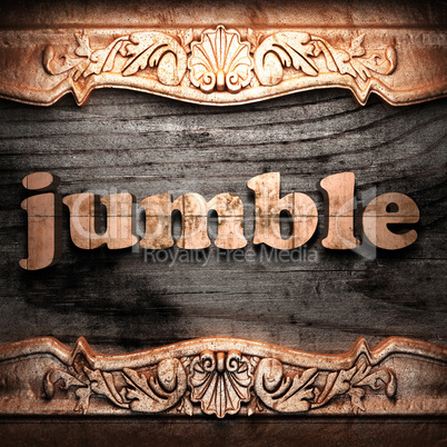 Golden word on wood