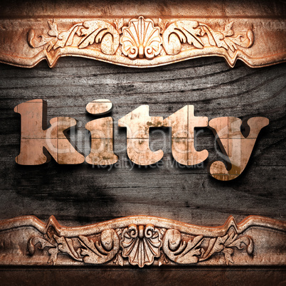 Golden word on wood