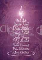purple christmas candle