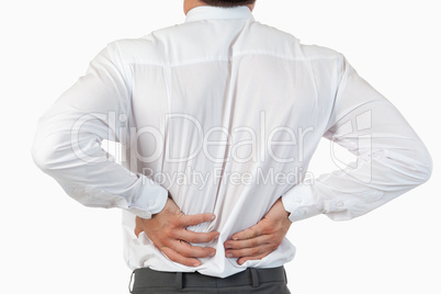 Painful back of a businessman