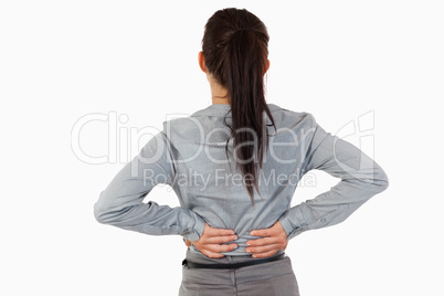 Painful back of a businesswoman