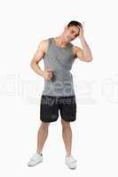Young male in light sports cloths