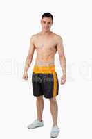 Sporty young male in boxer shorts