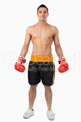 Young boxer looking confident