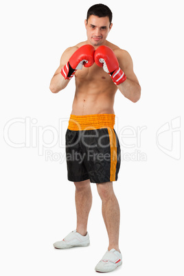Confident looking boxer