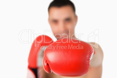 Left fist used to punch by boxer