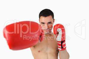 Boxer presenting his right fist