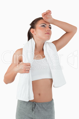 Young woman exhausted after workout