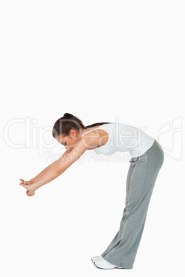 Young woman doing her stretches