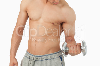 Male lifting weight