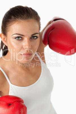 Portrait of a female boxer