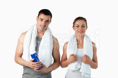 Couple going to practice sport