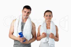 Couple going to practice sport