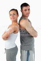 Portrait of a fit couple posing