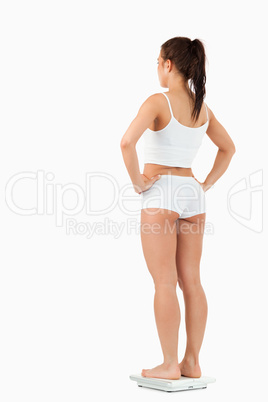 Portrait of the back of a healthy woman