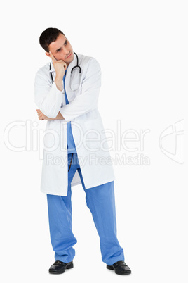 Portrait of a thoughtful doctor