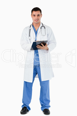 Portrait of a doctor with a clipboard