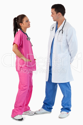 Portrait of doctors talking
