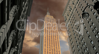 Sunset over Empire State Building, U.S.A.