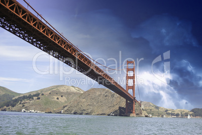 Storm over Golden Gate Bridge in San Francisco