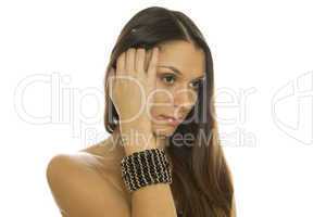 Beautiful woman with a bracelet