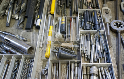 work tools in drawer