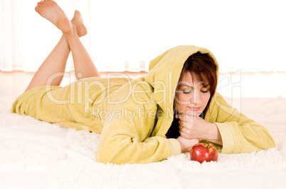 woman with apple