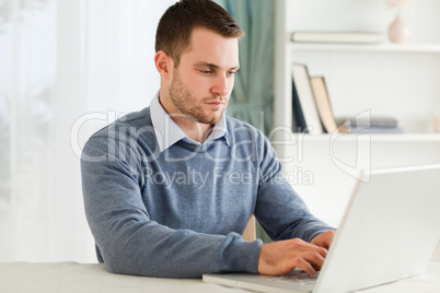 Man working on his notebook