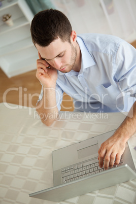 Businessman on his laptop