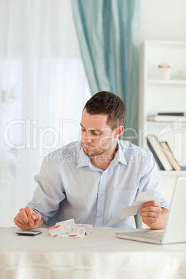 Businessman doing accounting