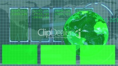 Börsen Indizes und grüne Monitore