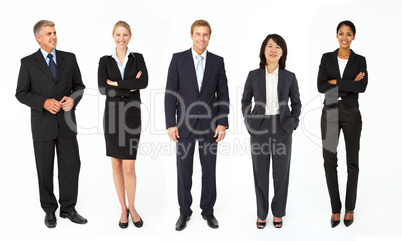 Mixed group of business men and women